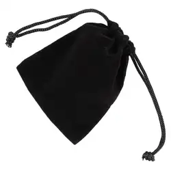 Черные бархатные мешочки для бижутерии с затягивающейся горловиной 3"