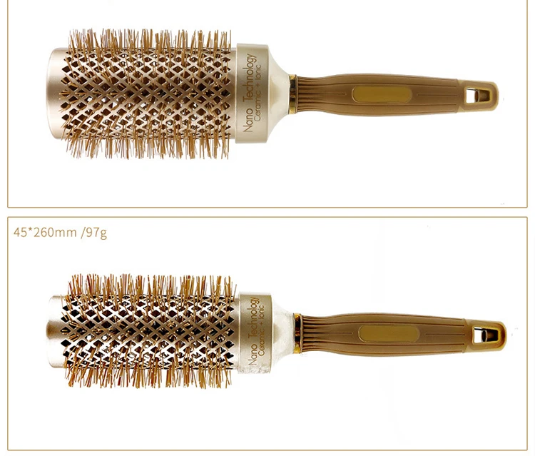 Professional Hair Dressing Brushes High Temperature Resistant Ceramic Iron Round Comb Hair Styling Tool Hairbrush