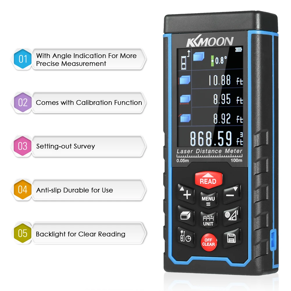 

Handheld laser rangefinder Digital Laser Distance Meter Color Display laser Range Finder Diastimeter Area Volume Measurement