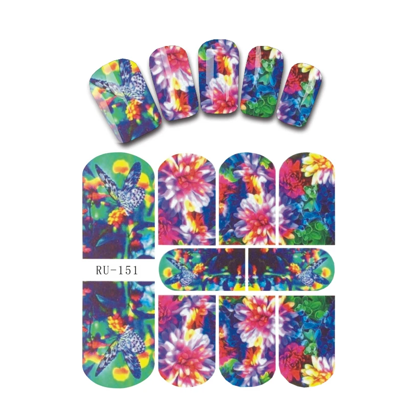 

UPRETTEGO NAIL ART BEAUTY WATER DECAL SLIDER NAIL STICKER FLOWER WHITE LACE SPOT BUTTERFLY RU151-156