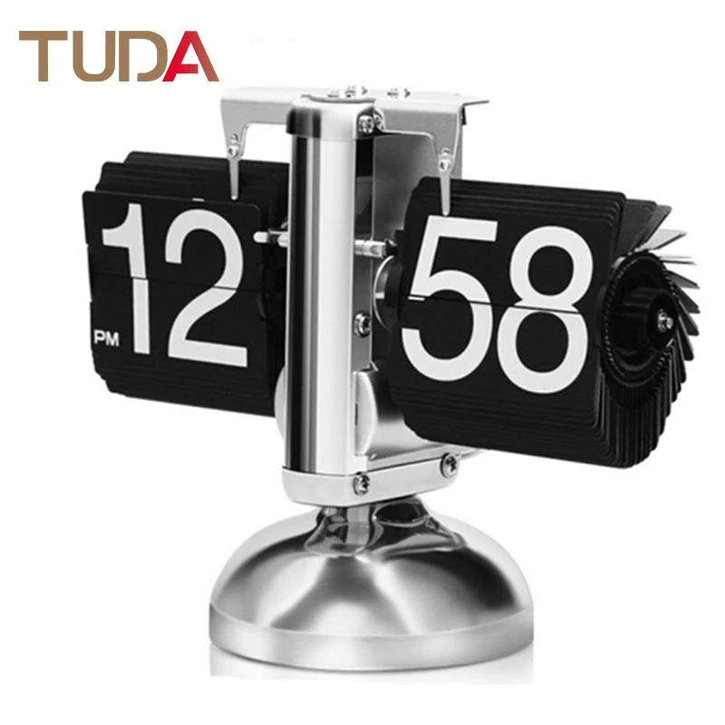 

TUDA European Automatic Flip Clock Retro Living Room Simple Home Decoration Decorative Clock