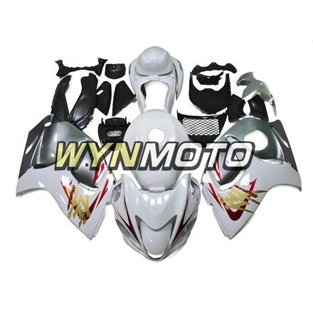 Мотоцикл Обтекатели для Suzuki GSXR1300 Hayabusa 2008 2009 2010 2011 2012 2013 ABS Пластик впрыска серебристо-белый