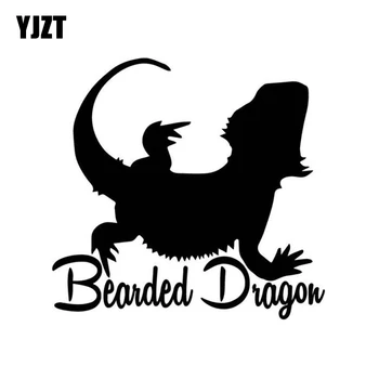 

YJZT 12.4*12CM Funny Bearded Dragon Decor Vinyl Car Stickers Bumper Car Window C12-1108