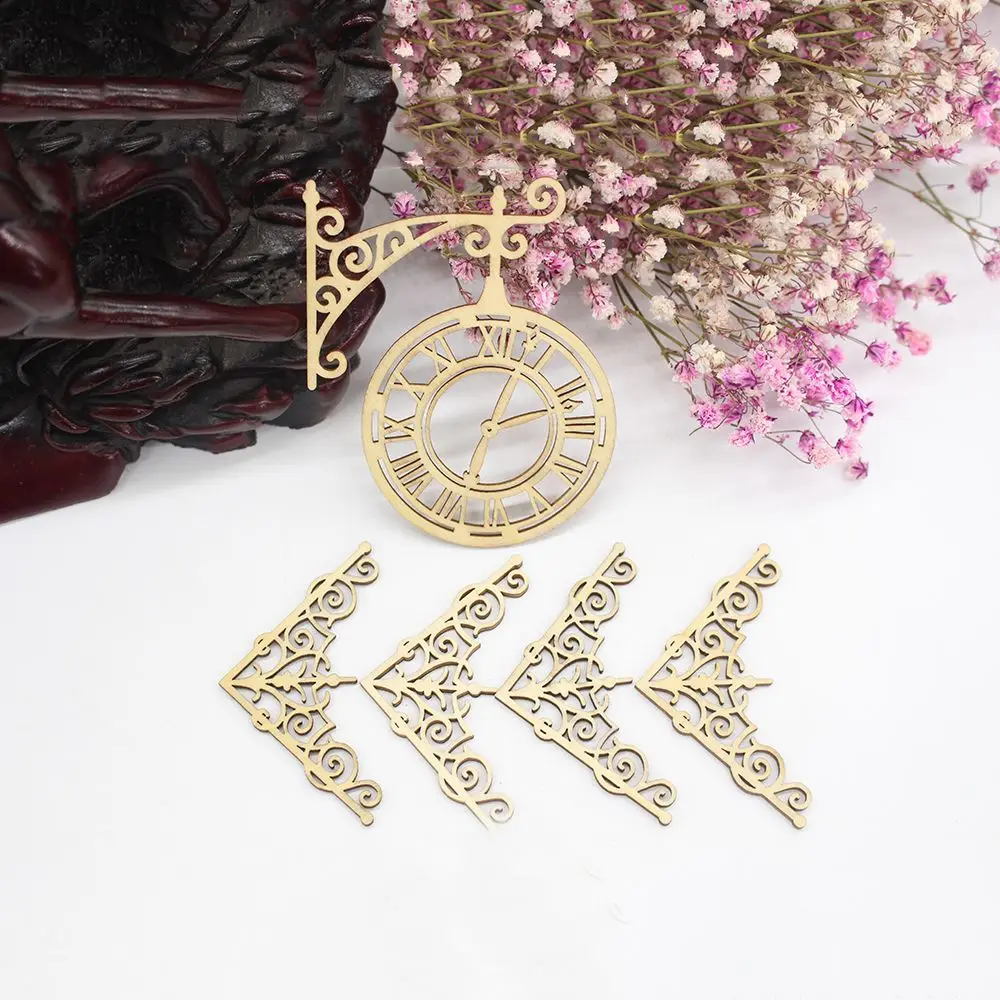 6pcs//set Craft Wooden Card Scrapbooking Photo Frame Ornament Embellishment