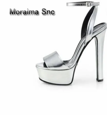 Moraima Snc gladiator sandals women sliver shoes platform high heels sandals women buckle strap peep toe summer dress shoes 2018 moraima snc gladiator shoes black peep toe women wedges shoes color crystal butterfly knot platform high heels sandals women