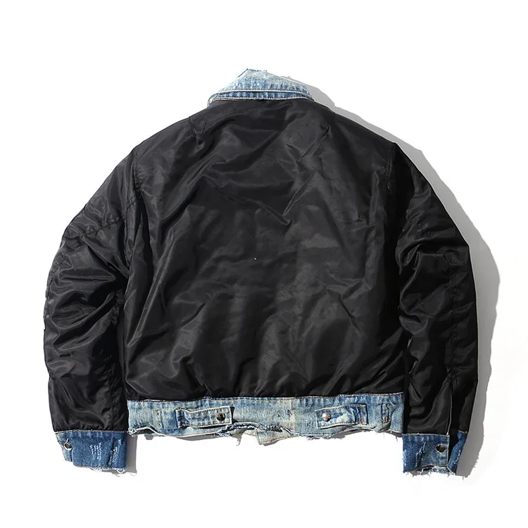 Джастин Бибер разрушенная джинсовая куртка мужская куртка в стиле хип-хоп с отложным воротником джинсовые куртки с дырками куртки в стиле хип-хоп