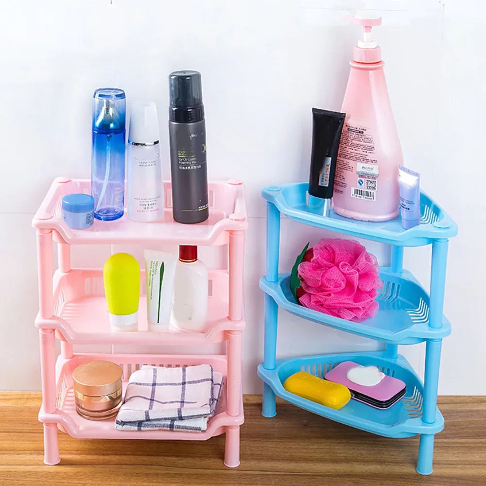 1Pcs 3 Tier Plastic Corner Organizer Bathroom Caddy Shelf Kitchen