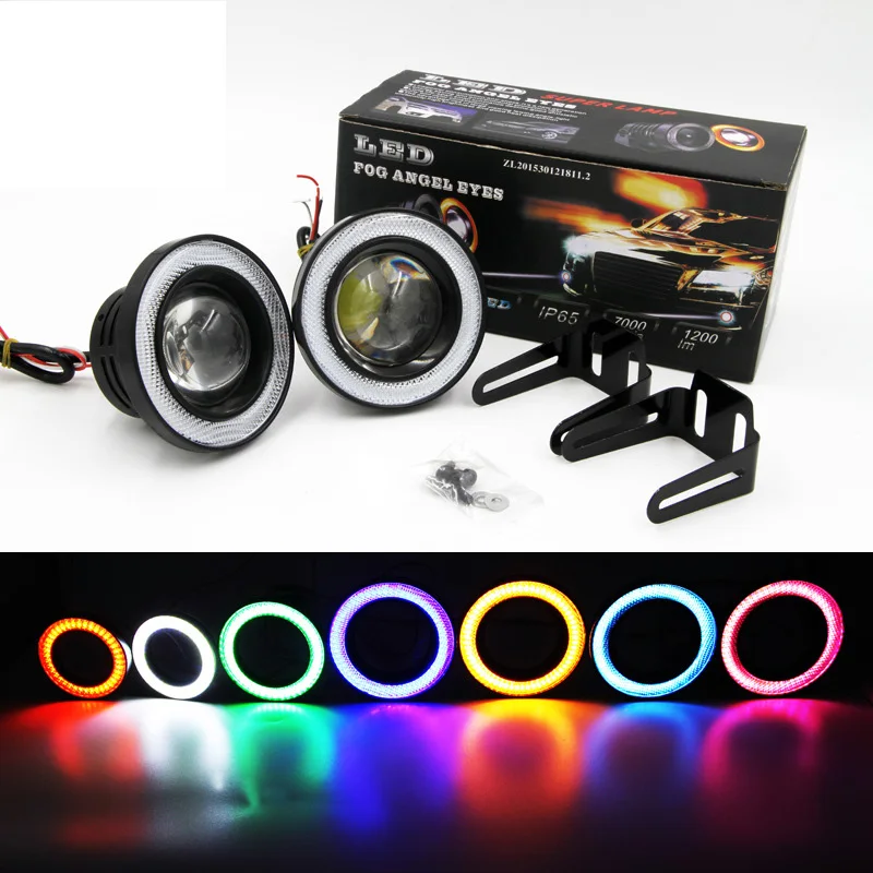 

Car 3.5 3.0 2.5 inch COB Angel Eyes Fog Lights Led Car Headlight Lamp DRL Universal Daytime running light 89mm 76mm 64mm light
