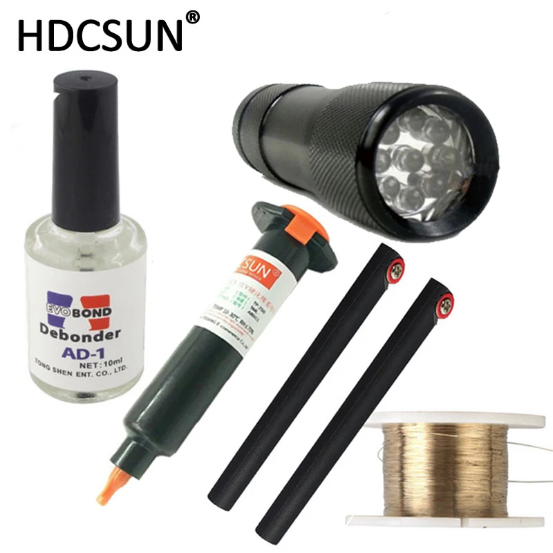 

5 in 1 LOCA tp 2500 UV glue tp-2500 with Glue Remover Dispergator Screen glue Golden Cutting Wire and uv cutting light