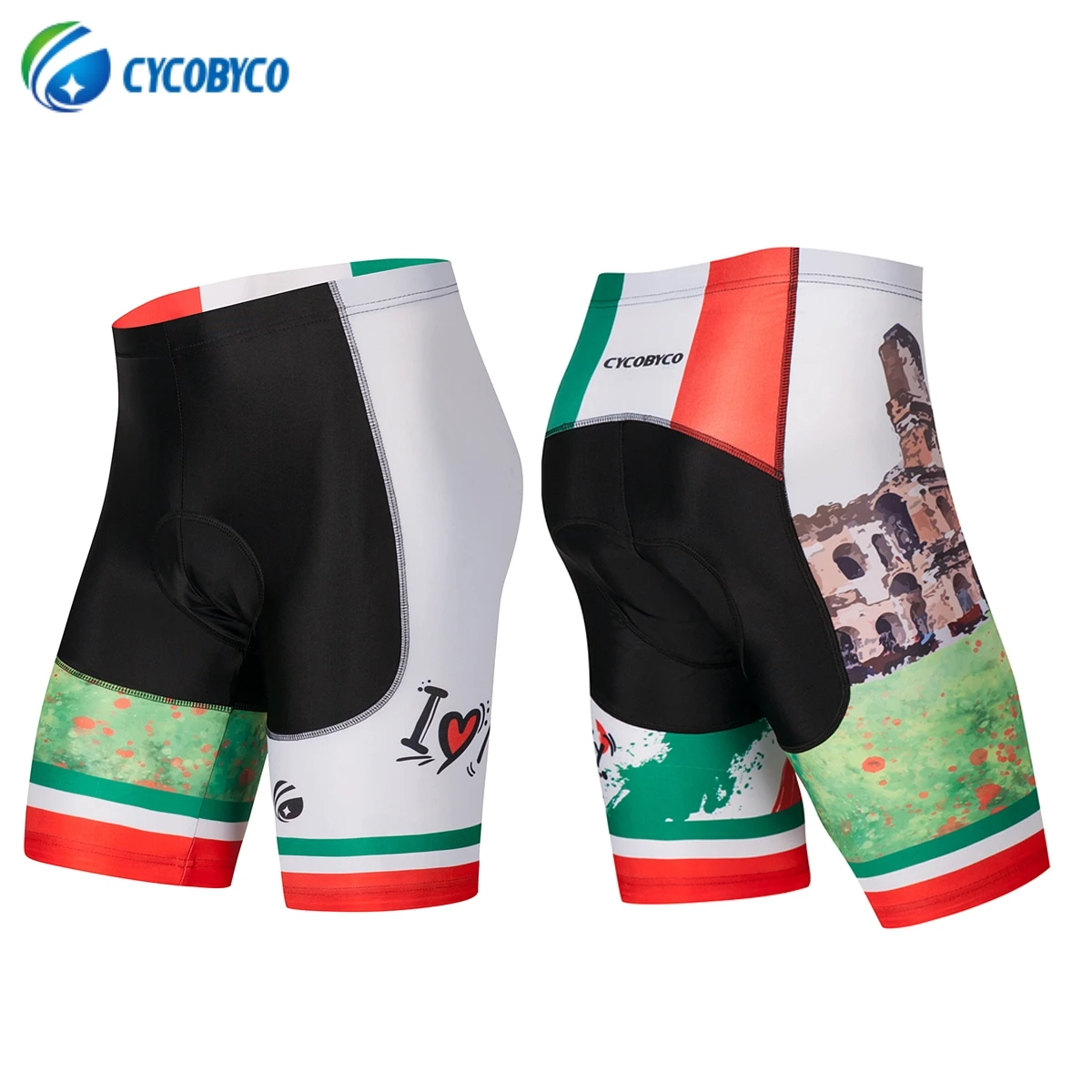 Cycobyco 4D шорты для велоезды с вставками ударопрочный MTB велосипед Ropa Ciclismo колготки Испания, Италия, Франция, Бразилия, американский стиль - Цвет: cy606w-Italy