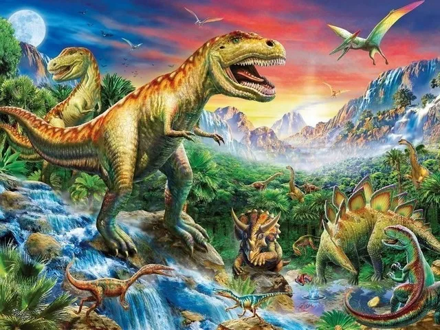 

5D DIY Diamond Painting Full Round Drill "Animals Dinosaur" Diamond Embroidery Cross Stitch Gift Decoration for Home