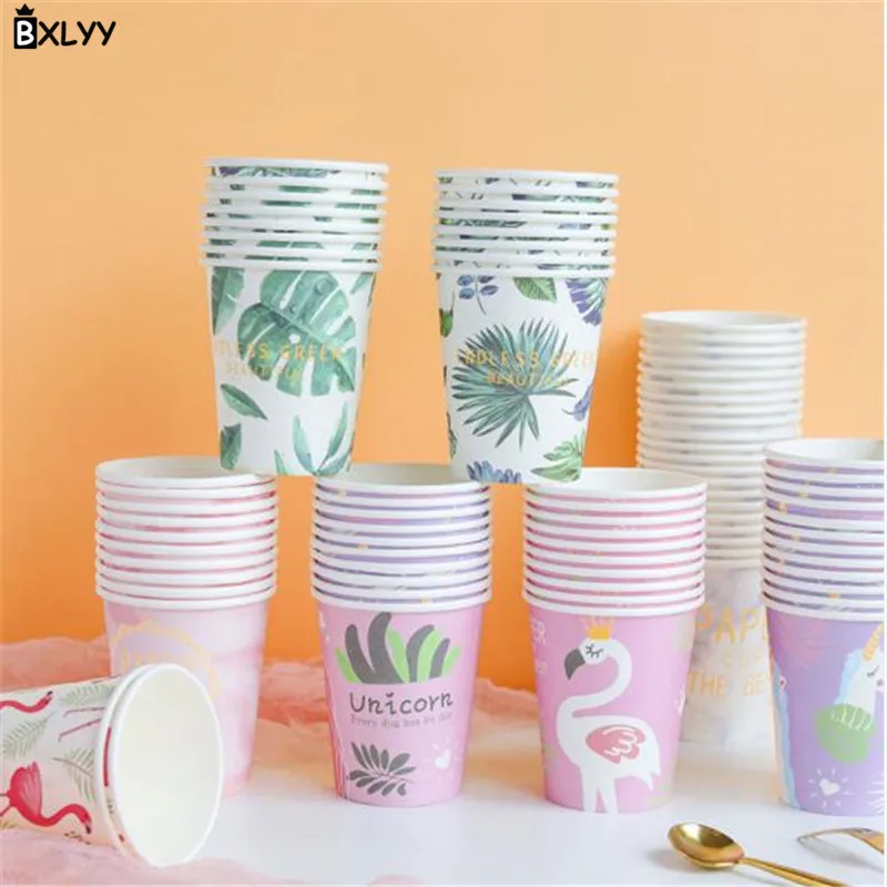 

BXLYY New 10pc Flamingo Series Disposable Paper Cup Home Kitchen Accessories Wedding Decoration Party Supplies Unicorn Party.7z