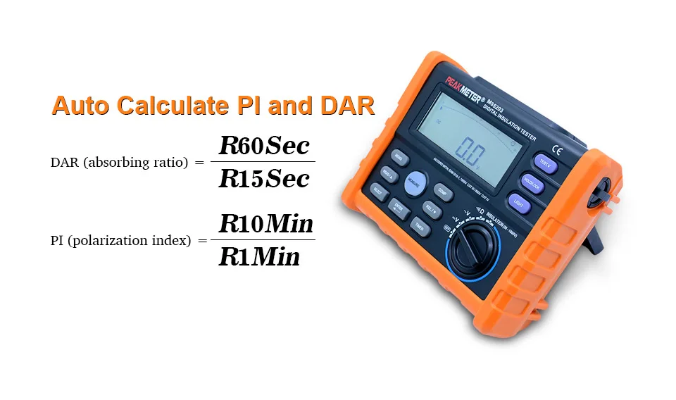 PEAKMETER аналоговый и цифровой 1000 В MS5203 тестер сопротивления изоляции мегомметром метр 0,01~ 10 г Ом с мультиметром