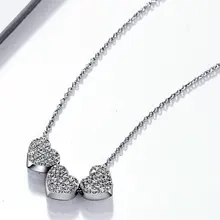 

New arrival collares de moda 2017 Top grade Shiny Cubic zirconia crytsal Fine quality chain Ladies Pendant heart charm necklace