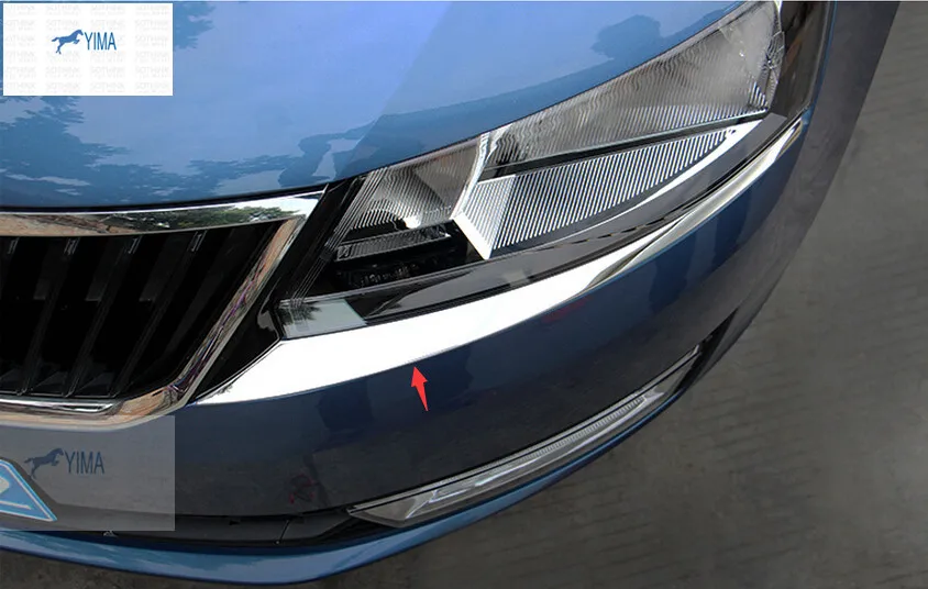 font b Accessories b font For Skoda Rapid Spaceback 2014 2015 Stainless Steel Front Head