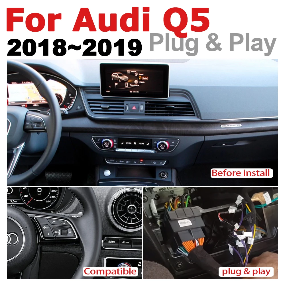 Perfect Car Audio Android 7.0 up GPS Navigation For Audi Q5 FY 2018 2019 MMI WiFi 3G 4G Multimedia player Bluetooth 1080P 3
