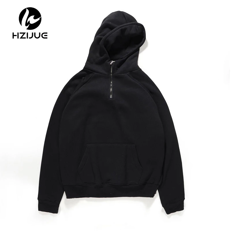 

HZIJUE New Arrival Black Solid Fleece Hip Hop Oversize Men Hoody Longline Fashion Hoodies Sweatshirts Men Free Shipping