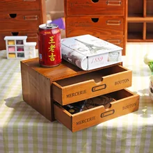 Grocery Retro Wood Storage Cabinet Vintage Shelf Jewellery Cabinet Storage Rack Shelving Cosmetic Drawer