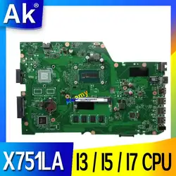 X751LA материнская плата для ASUS X751L K751L R752L X751LAB X751LN X751LD X751LX X751LJ I3/I5/I7 Процессор ноутбук материнская плата LVDS/EDP