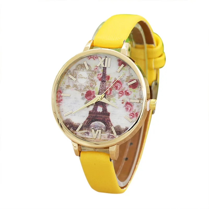 Women's watches with leather bands Eiffel Towe Analog Quartz Movement wrist watches for women clock relogio feminino M14 (3)