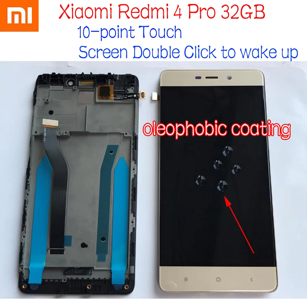 Ceny Najlepiej działający oryginalny 10 punkt panel wyświetlacza dotykowego lcd ekran Digitizer zgromadzenia z ramą dla Xiaomi Redmi 4 Pro ROM 32G