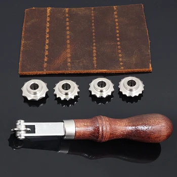 

DIY Leathercraft Leather Marking Overstitch Spacing Sewing Tool with 3PCS Wheels Screwdriver for Professional Beginner Artisan