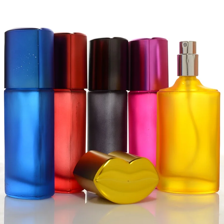 40ml Colorful Lip Shaped Bottle Spray Refillable Bottle Toner Moisturizing Pot Glass Perfume Lotion Pump Bottle Cosmetic Vial  (5)