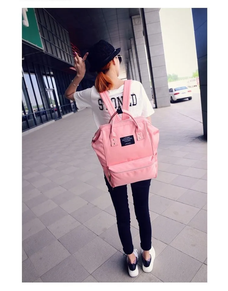 Longmiao, подростковые школьные сумки, розовый, черный рюкзак, рюкзак, брезентовый, Повседневный, большой, студенческий, сумки для путешествий, рюкзак, Sacos Mochilas