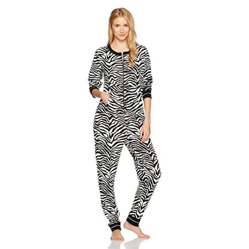 Centuryestar Women's Cotton Sleepsuit Sleepwear Loose Pyjamas Zebra