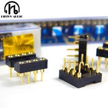 Hifivv аудио hifi 8 контактов DIP 8 IC розетка op розетка усилителя Золотое основание сиденья импорт золотое покрытие 10 шт. 8-контактный ноги IC чип гнездо