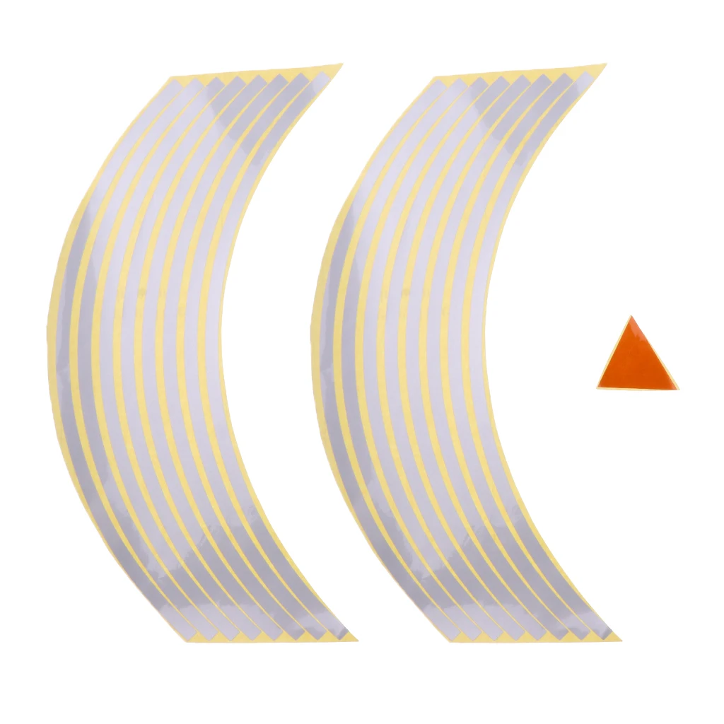 Motorcycle Rim Tape Reflective Wheel Stickers Decals Set Kit 17 Inch Pre-Curved For Easy Installation