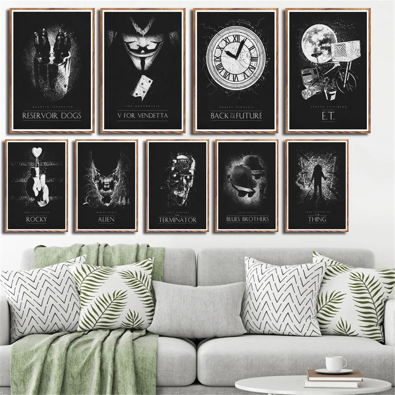 

P576 Classic Movie Series Top Gun The Terminator Alien Blade Runner Leon Art Painting Silk Canvas Poster Wall Home Decor