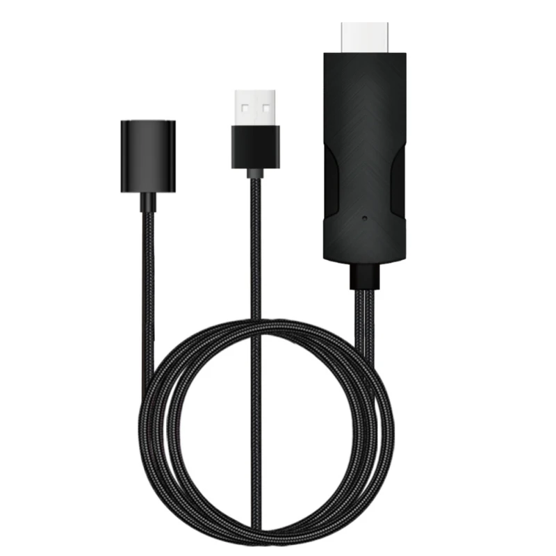 LD15-D USB к HDMI проводной экранный преобразователь 4 K высокой четкости Plug-and-игровой адаптер Разъем для Lightning Android - Цвет: Черный