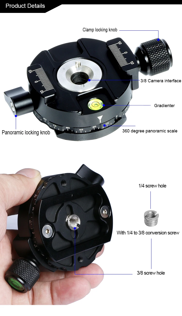 Штатив-Трипод для панорамной съемки с зажимом для камеры, монопод с быстросъемной пластиной, вращающийся зажим для штатива камеры arca plate dslr