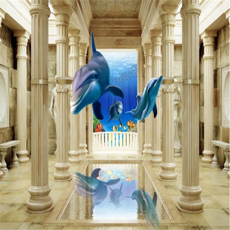 beibehangCustom photo wallpaper wall stickers large underwater world 3d palace Roman columns TV background papel de parede | Обустройство