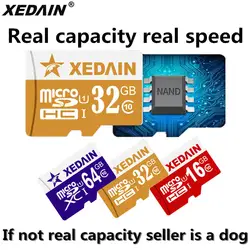 Xedain Micro SD карты памяти 16 ГБ 32 ГБ 64 ГБ Class 10 Class10 мини микро-tf мини флэш-карты Transflash для смартфонов/планшетов