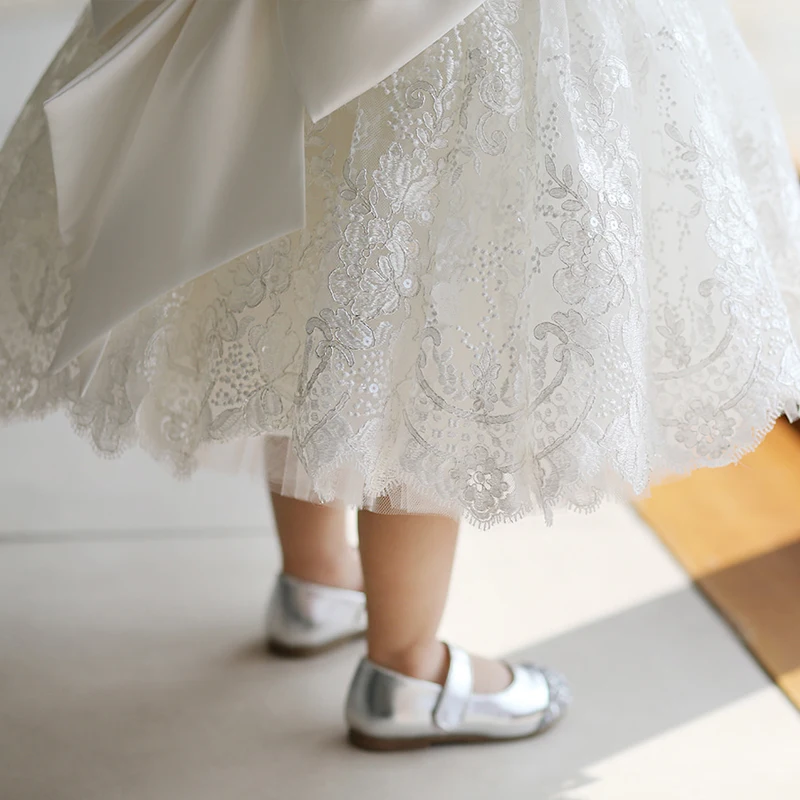Цветочное Тюлевое платье для девочек платья крещения на 1 й день рождения