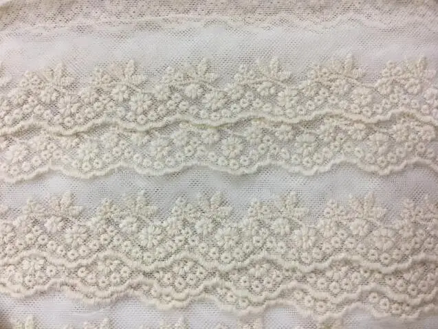 Embroidered Cotton Lace Trim Sewing Garment Accessories 3 Meters 6cm Width lace fabric,lace garment accessories,lace sewing supplies,lace accessories,lace sewing accessories