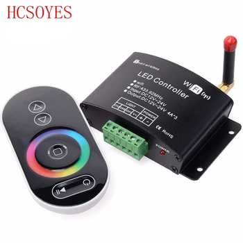 

DC12v-24V 2.4G wifi Led Controller with RF touch panel remote led dimmer/color temperature/RGB controller