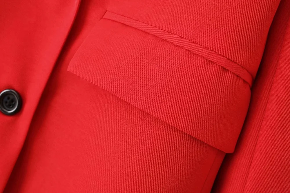 LTD119067 одноцветное красное пальто для женщин однотонная верхняя одежда Леди Мода OL Классический воротник двубортный длинный базовый верхняя одежда