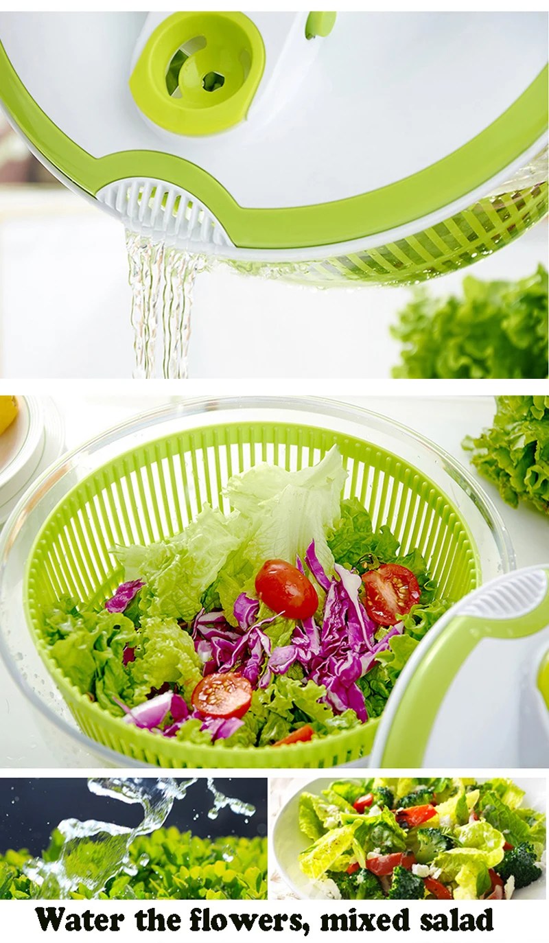 PFDIYF New Home Salad Dryer Vegetable Fruit Drain basket Dehydrator Shake Water Basket Multifunction Kitchen Mix Salad Tools