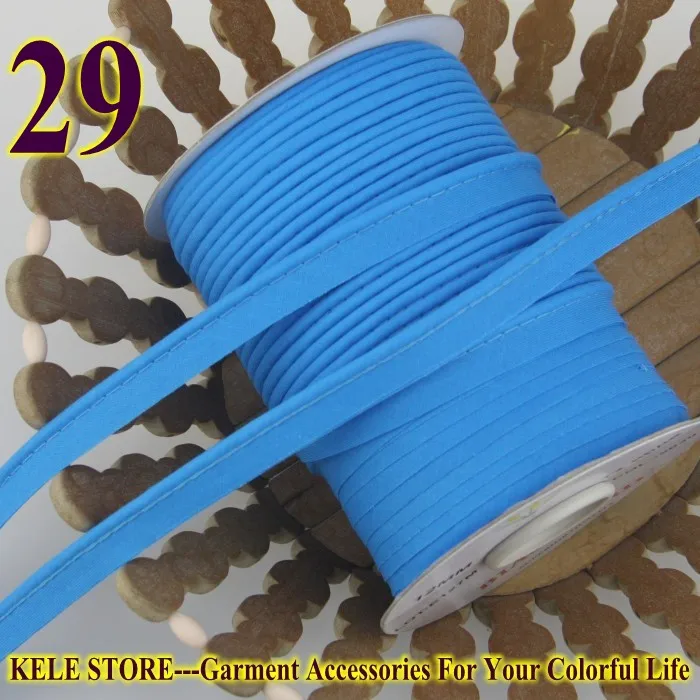 Хлопок косой трубопровод, косой трубопровод лента со шнуром, размер: 12 мм, сделай сам, швейный домашний текстиль постельные принадлежности окантовочная лента - Цвет: 29 Turquoise blue
