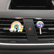 Rainbow Automotive styling acessórios pirulito Doce Homens e mulheres perfume clipe de Ar do carro agente refrescante para condicionador de ar