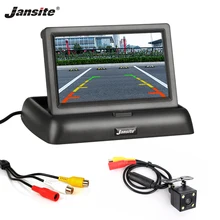 Jansite 4,3 дюймов автомобильные мониторы TFT lcd монитор заднего вида для парковки система заднего вида для резервного копирования камера заднего вида Поддержка DVD