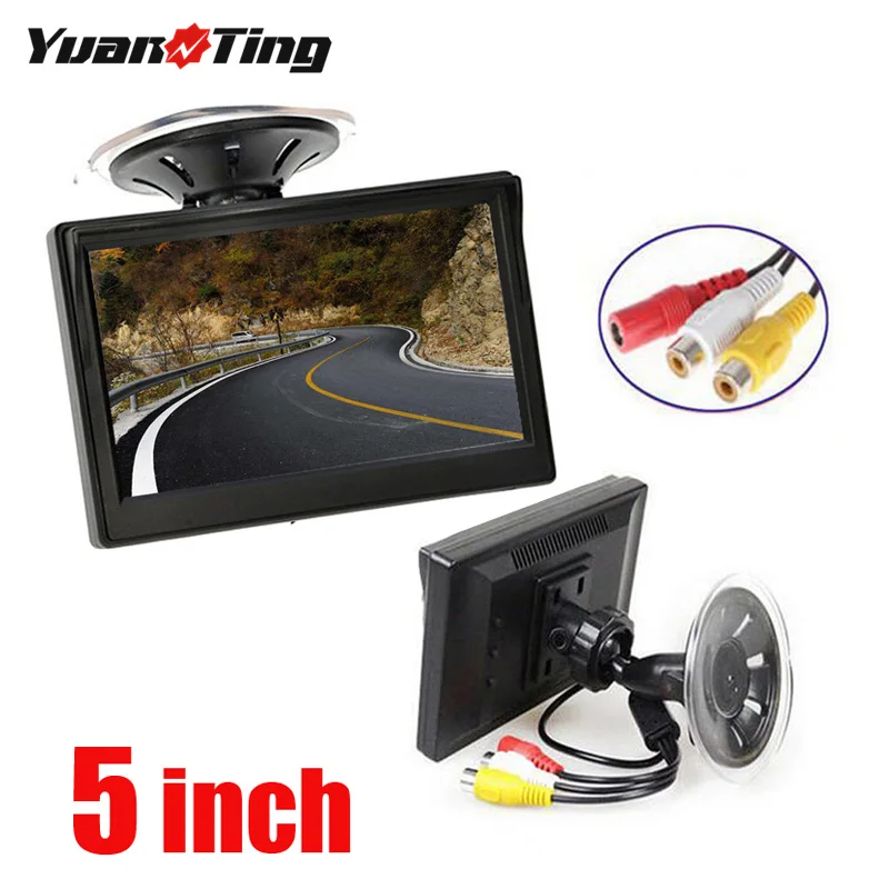 

YuanTing 5" TFT LCD Car Truck Rear View Monitor Window Suction Cup 2CH RCA AV Input For Backup Front Pakring Camera 12-24V