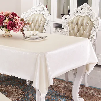 

PU Table Cloth Waterproof Oilproof Heat Resistant Tablecloth Rectangular Square Wedding Party Hotel Table Cover Machine Wash
