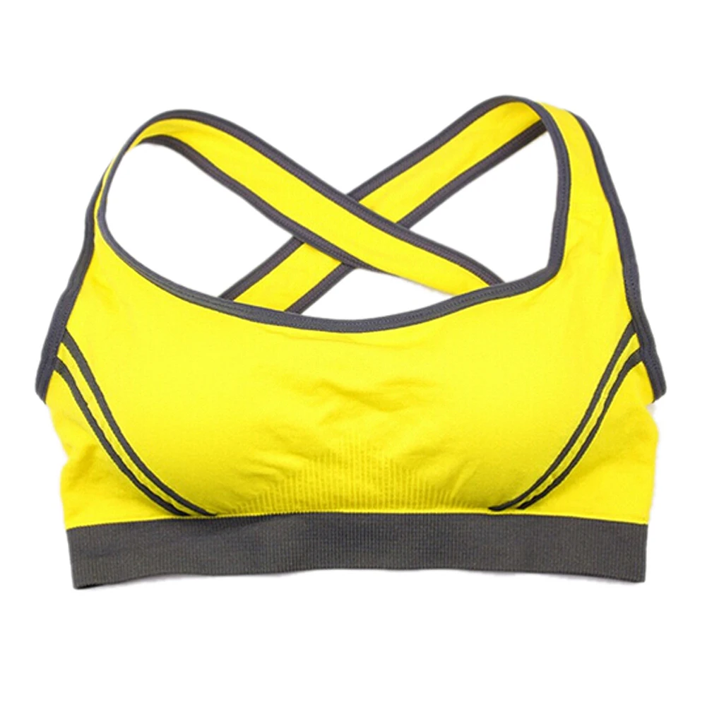 

Seamless Sport Bra Top Comfortable Bra Push up For Sports-Yellow