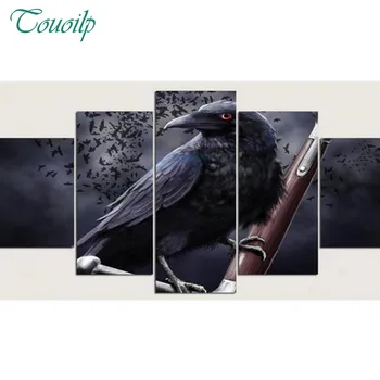 

Game Of Thrones 5D Diy Diamond Painting Crystal Cross Stitch Home Decorative Full Square Diamond Embroidery 5PC/SET Animal Crow