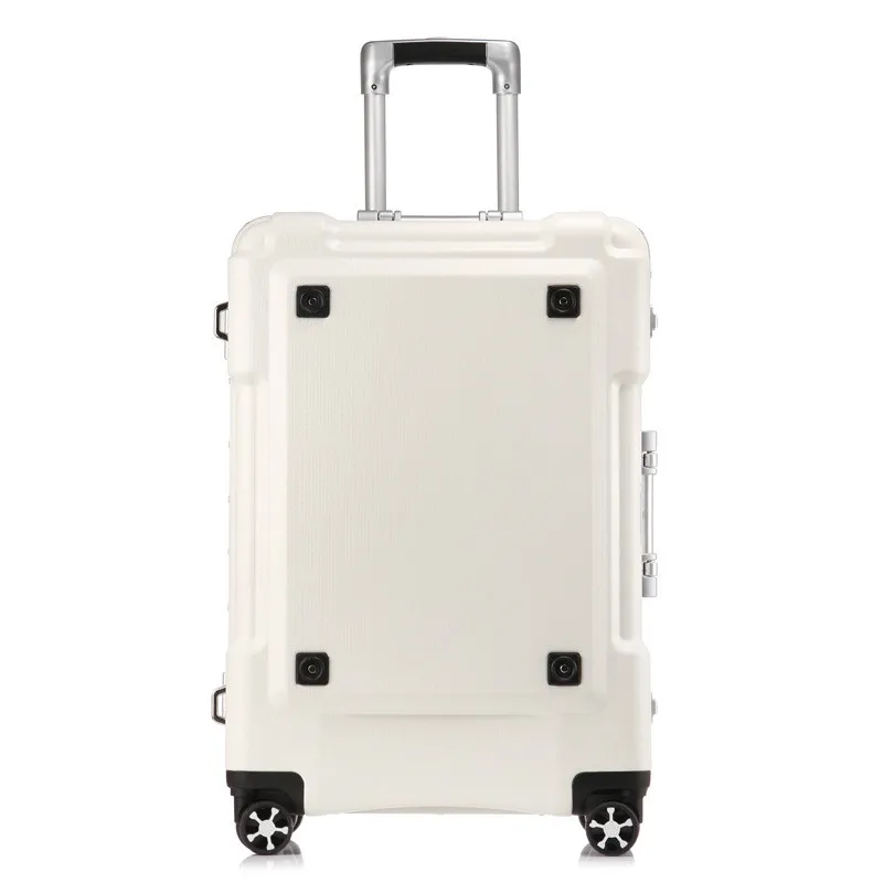 Новое поступление 2" 24" алюминиевая рама PC Rolling Hardside чемодан Дорожный чемодан-тележка вместительные чемоданы для девочек женщин и мужчин - Цвет: 02 white 24in