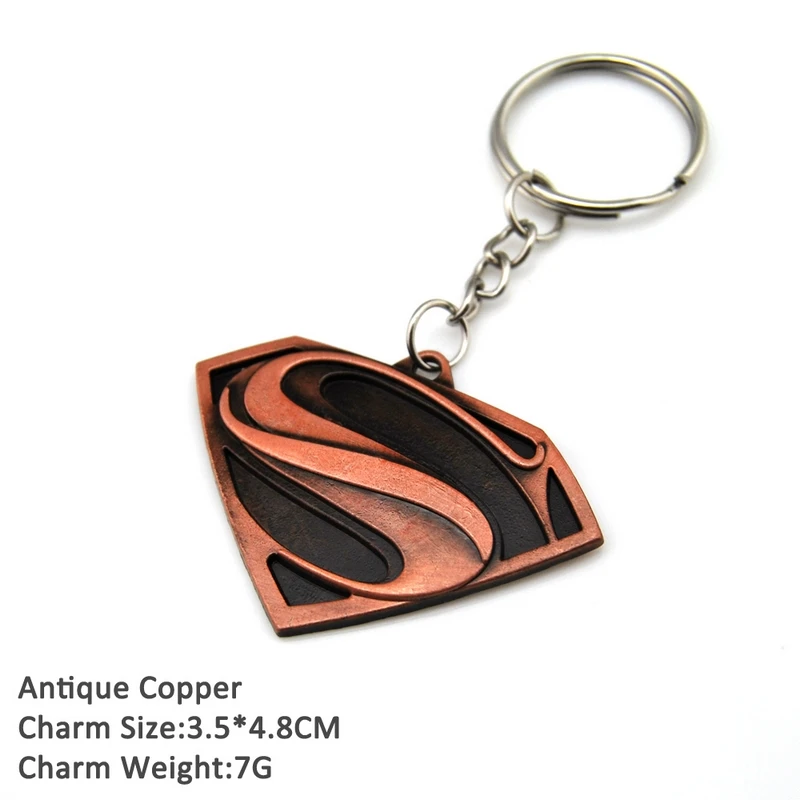 Супергерой брелок с Бэтменом Мужская брелок Marvel Человек Паук брелок V для вендетты Железный человек брелок держатель ювелирные изделия подарок сувениры - Цвет: Small Superman 1